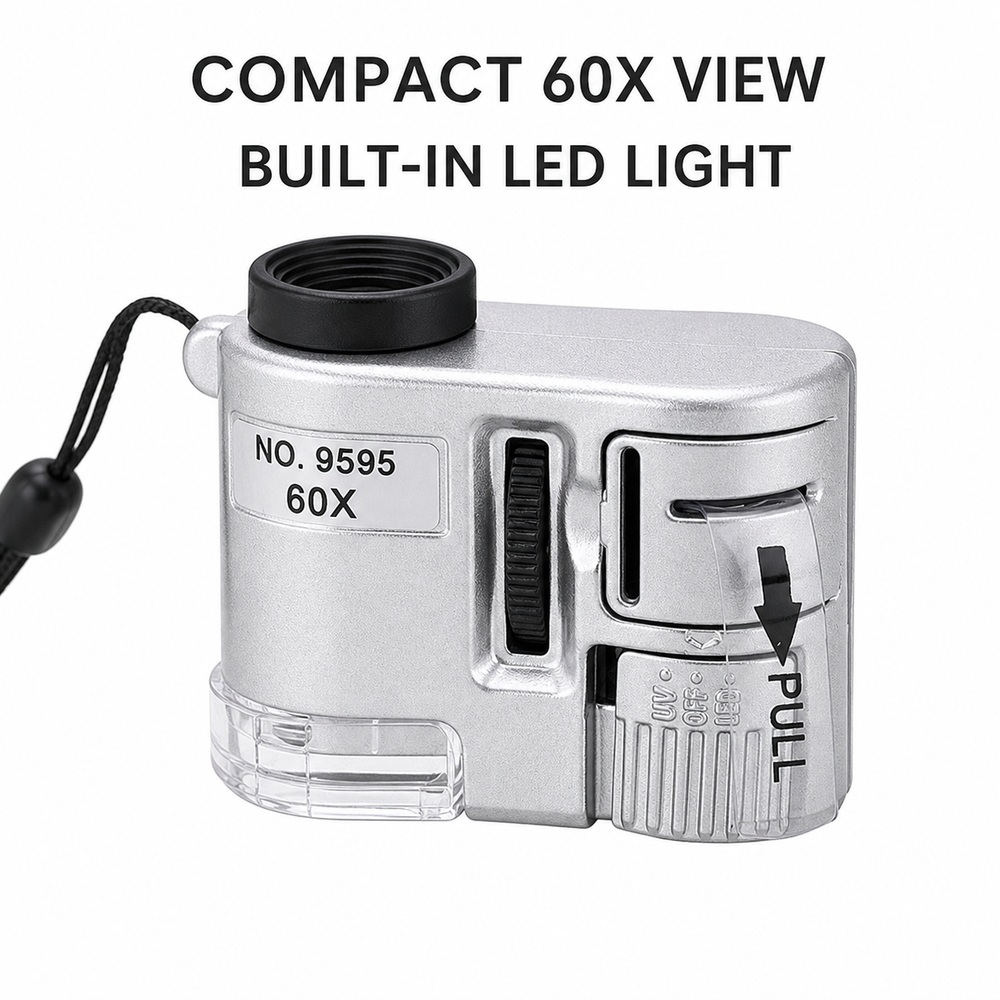 Power Tools Inspection - Microscopio LED Mini 60X, Herramienta de